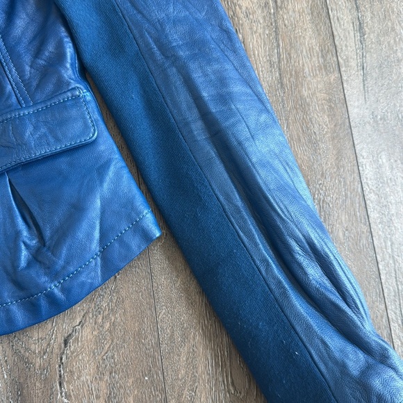 Buffalo David Bitton Blue Leather Jacket - Picture 4 of 9